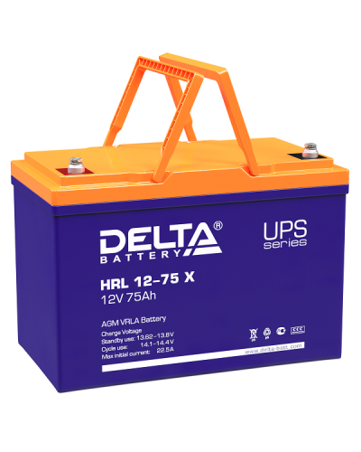 Delta HRL 12-75 X. Аккумулятор герметичный свинцово-кислотный. Delta в Назрани