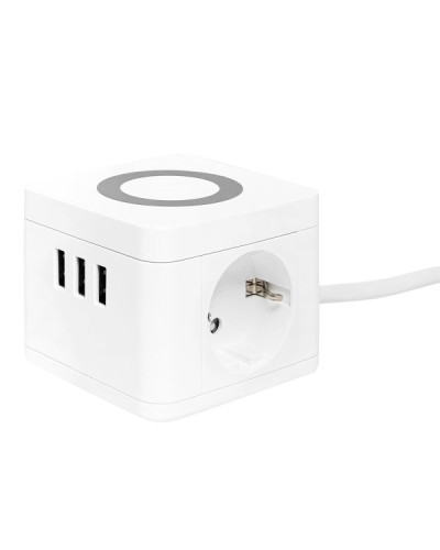 Удлинитель Куб 2 гнезда 3USB 2,4А+зарядное устройство 1,3 метра 1мм2. Удлинитель Куб. EKF в Назрани