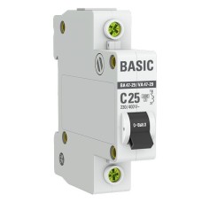 Автоматический выключатель 1P 25А (C) 4,5кА ВА 47-29 Basic (mcb4729-1-25C). Автоматический выключатель. EKF