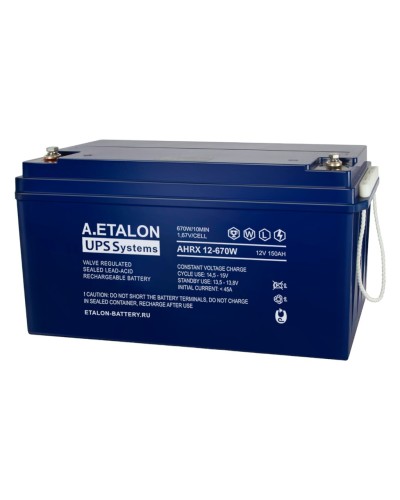 A.ETALON AHRX 12-670W (150). Аккумулятор герметичный свинцово-кислотный. ETALON в Назрани