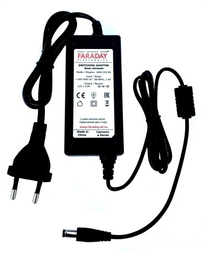 36W/12V/3A. Импульсный блок питания в пластиковом корпусе. FARADAY в Назрани