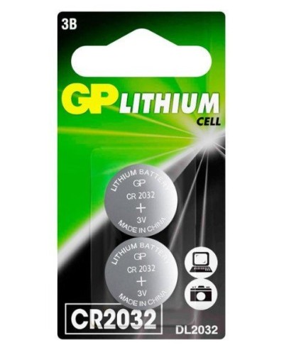 GP Lithium CR2032 (GP CR2032-2CRU2), упак. 2 шт. БЛИСТЕР. Литиевые дисковые батарейки. GP Batteries в Назрани