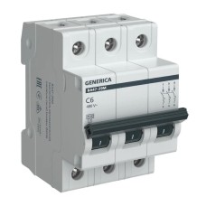 GENERICA ВА47-29М 3P C 6А 4,5кА (MVA21-3-006-C-G). Автоматический выключатель. IEK