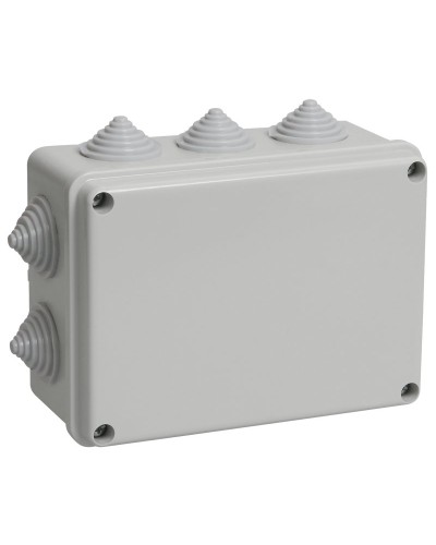 Коробка распаячная КМ41241 150х110х70 открытой проводки IP44 10 гермовводов серая (UKO10-150-110-070-K41-44). Коробка распаячная безгалогенная (HF). IEK в Назрани