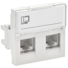 Розетка RJ45 кат.5E PRIMER РКИ-22-00-П-5 белый IEK (PR-KK40D-RI-0-2-2C5EU-K01). Розетка RJ-45. IEK