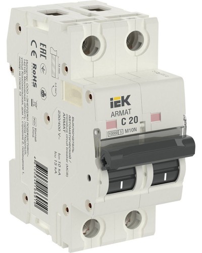 M10N 2P C 20А 10кА ARMAT (AR-M10N-2-C020). Автоматический выключатель. IEK в Назрани