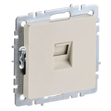 Розетка RJ45 РК10-БрКр кат.5E бежевый BRITE (BR-K10-1-K10). Розетка компьютерная. IEK