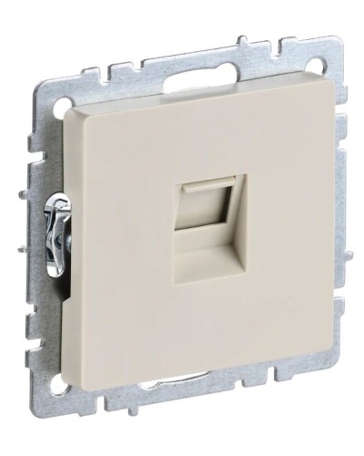 Розетка RJ45 РК10-БрКр кат.5E бежевый BRITE (BR-K10-1-K10). Розетка компьютерная. IEK в Назрани