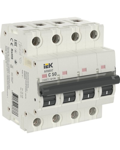 M10N 4P C 50А 10кА ARMAT (AR-M10N-4-C050). Автоматический выключатель. IEK в Назрани