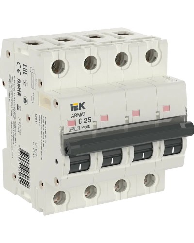 M06N 4P C 25А 6кА ARMAT (AR-M06N-4-C025). Автоматический выключатель. IEK в Назрани
