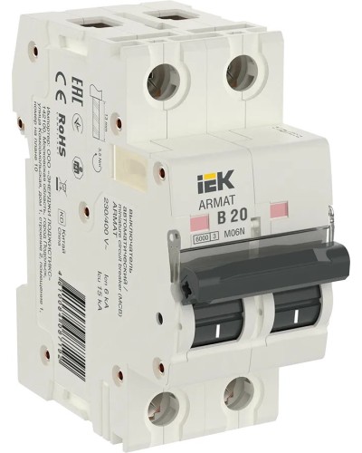 M06N 2P B 20А 6кА ARMAT (AR-M06N-2-B020). Автоматический выключатель. IEK в Назрани