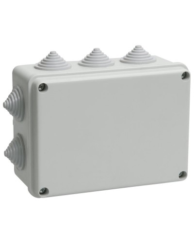 Коробка распаячная КМ41242 150х110х70 открытой проводки IP55 10 гермовводов серая (UKO10-150-110-070-K41-55). Коробка распаячная безгалогенная (HF). IEK в Назрани
