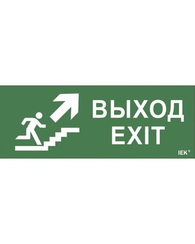 Самоклеящаяся этикетка Выход/лестница вверх/фигура (LPC10-1-24-09-VLVVF). Самоклеящаяся этикетка 240х90 мм. IEK в Назрани