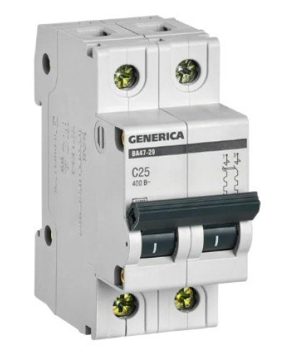 GENERICA ВА47-29 2P C 25А 4,5кА (MVA25-2-025-C). Автоматический выключатель. IEK в Назрани