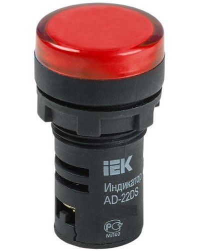 Лампа AD22DS (LED) матрица D22мм красный 12В AC/DC (BLS10-ADDS-012-K04). Светосигнальный индикатор. IEK в Назрани