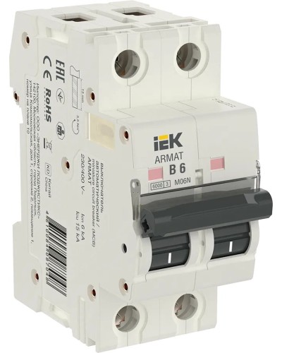 M06N 2P B 6А 6кА ARMAT (AR-M06N-2-B006). Автоматический выключатель. IEK в Назрани