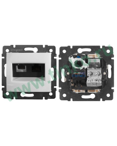 Розетка Valena 2xRJ11+RJ45 Cat.6, белый (770080). Розетка. LegranD в Назрани