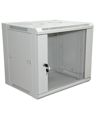 Шкаф телекоммуникационный 19 настенный 9U 600×450×500 мм (ШxГxВ) - передняя дверь стекло, боковые стенки съемные (разобранный) RAL 7035 (04-2201). Шкаф телекоммуникационный 19 настенный 9U. Rexant в Назрани