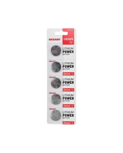 Литиевые батарейки CR2025 3 V 160 mAh (30-1107). Элемент питания. Rexant в Назрани