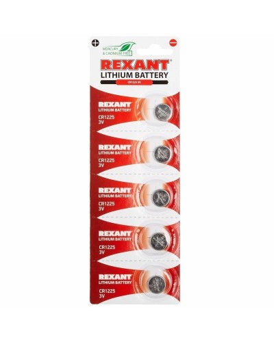 Литиевые батарейки CR1225 3 V 48 mAh (30-1103). Элемент питания. Rexant в Назрани