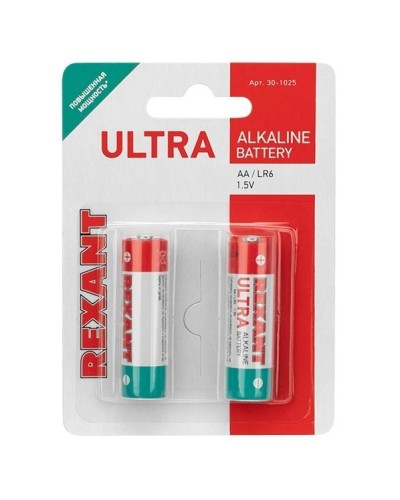 Ультра алкалиновая батарейка AA/LR6 1,5 V 2 шт. блистер REXANT (30-1025). Элемент питания. Rexant в Назрани
