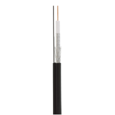 RG-11U, 75 Ом, CCS/Al/Al 83% + ТРОС*1 (бухта 305 м), черный OUTDOOR (01-3021). Кабель коаксиальный радиочастотный. Rexant