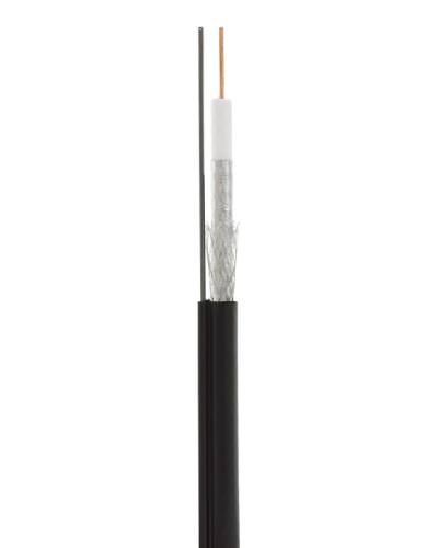 RG-11U, 75 Ом, CCS/Al/Al 83% + ТРОС*1 (бухта 305 м), черный OUTDOOR (01-3021). Кабель коаксиальный радиочастотный. Rexant в Назрани
