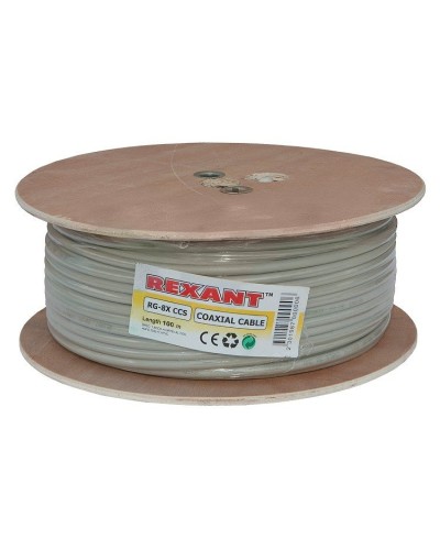 RG-8X, 50 Ом, CCS/Al/A, 75% (01-2021). Кабель коаксиальный радиочастотный. Rexant в Назрани