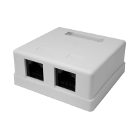 Розетка настенная RJ-45, 8P8C, Cat.5e, 2 порта UTP (10-0309): Компьютерная розетка