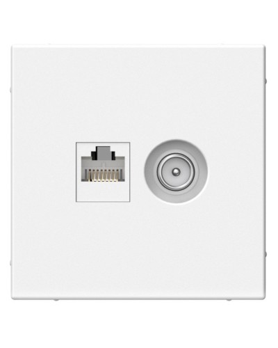 ArtGallery розетка двойная RJ45+TV, кат. 5Е, скрытой установки, механизм, белый (GAL000189). Розетка компьютерная + TV. Systeme Electric в Назрани