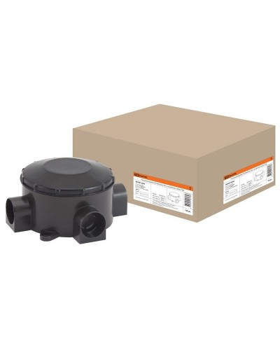 Распаячная коробка ОП D80х35мм, IP42, 3-х рожковая, черная TDM (SQ1401-4044). Распаячная коробка ОП. TDM ЕLECTRIC в Назрани