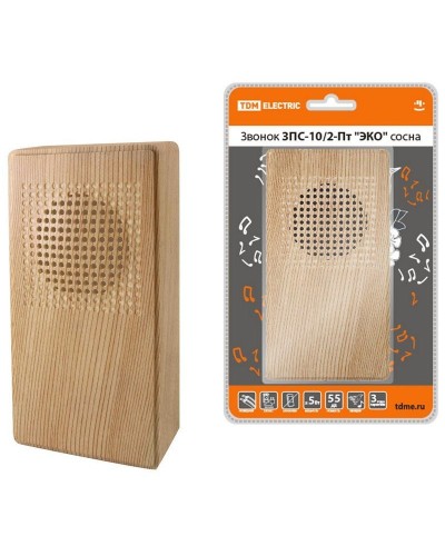 ЗПС-10/2-Пт ЭКО сосна, птичка, без кнопки, AC 230V (SQ1901-0026). Звонок проводной. TDM ЕLECTRIC в Назрани