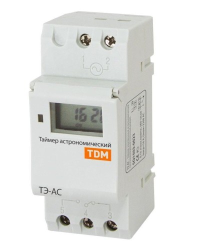 ТЭ-АС-1мин/24ч-8on/off-16А-DIN (астрономический) TDM (SQ1503-0023). Таймер электронный. TDM ЕLECTRIC в Назрани