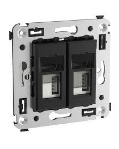 Розетка USB в стену Avanti черный квадрат (4402543). Розетка USB. ДКС в Назрани