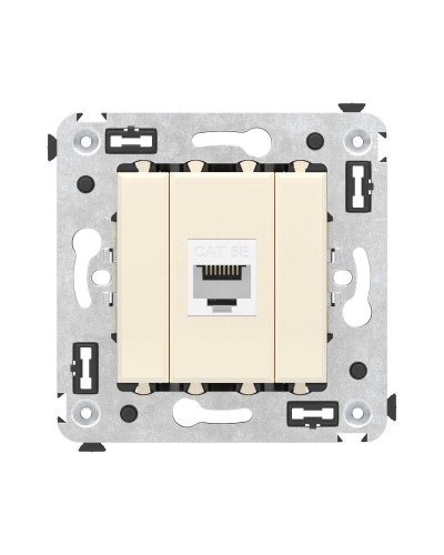 Розетка RJ-45 в стену, кат.5E, Avanti, одинарная, ванильная дымка (4405663). Розетка компьютерная. ДКС в Назрани