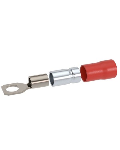 Наконечник НКИ 0,25-1,5 М5 (D5,3мм) с отверстием под винт (100 шт) (2A5P-DS-PVC). Наконечник с отверстием под винт и изолированным фланцем ПВХ, двойная гильза. ДКС в Назрани