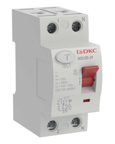 YON MAX MDL100 ВДТ, 2P, 10mA, 16A, АС (MDL100-2P1-16-AC). Автоматический выключатель дифференциальный (УЗО). ДКС в Назрани