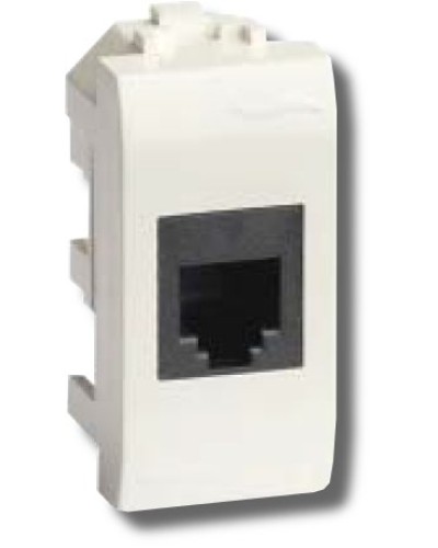 Розетка RJ-45 Brava 1 модуль белая (76457B): Розетка компьютерная экранированная с одним разъёмом в Назрани