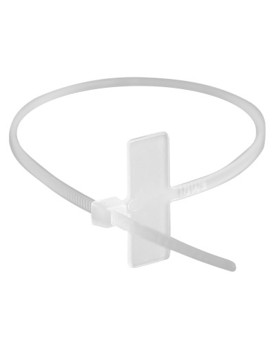 Хомут 2,5x100 белый (100шт) (252100SR-M): Хомут маркировочный, горизонтальная табличка под замком 24,5x7,8 в Назрани