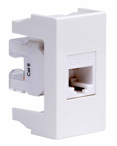 Розетка RJ-45 Viva 1 модуль кат.6A белая (45058). Розетка компьютерная экранированная с одним разъёмом. ДКС в Назрани