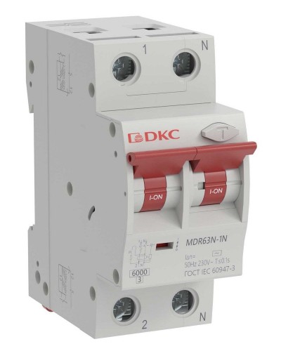 YON max MDR, 1P+N, 30mA, 16A, 6kA, А (MDR63N-1N2C16-A). Автоматический выключатель дифференциального тока. ДКС в Назрани
