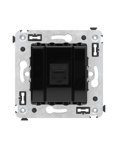 Розетка RJ-45 в стену, кат.5E, Avanti, одинарная, черный квадрат (4402663). Розетка компьютерная. ДКС в Назрани