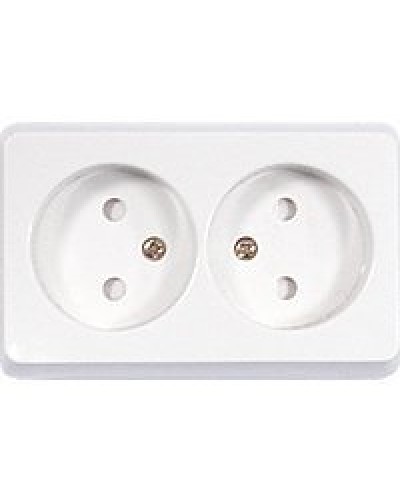Розетка двойная открытой установки без з/к, бежевый, LK Standard (813601). Розетка без заземляющих контактов с защитными шторками. Экопласт в Назрани
