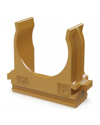 Крепёж-клипса для труб АБС-пластик бук D25 (100 шт) (PR13.0047). Крепление для труб ПВХ. Промрукав в Назрани