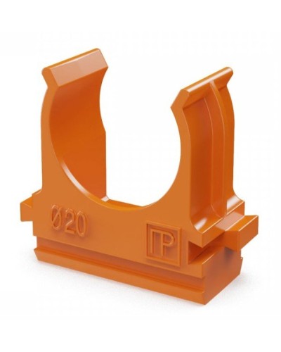 Крепёж-клипса для труб АБС-пластик оранжевая D20 (100 шт) (PR13.0064). Крепление для труб ПВХ. Промрукав в Назрани