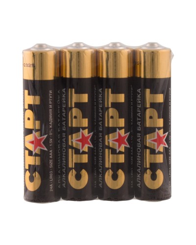 СТАРТ LR03-SH4-BOX (1,5 В, AAA, LR03), упак. 4 шт.. Алкалиновые батарейки. СТАРТ в Назрани